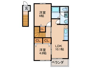 アヴニール遠賀Ｃの物件間取画像